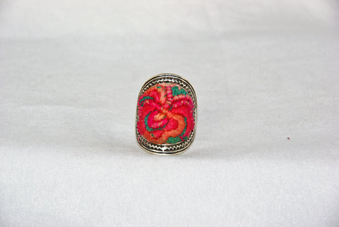 Oval Embroidered Ring