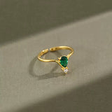 Gold Plated Silver Ring with Zircons