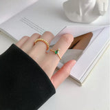 Gold Plated Silver Ring with Zircons