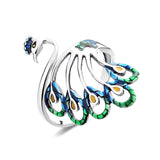 Peacock Ring Sterling Silver