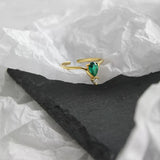Gold Plated Silver Ring with Zircons