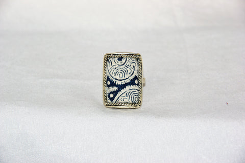 Rectangular Embroidered Ring