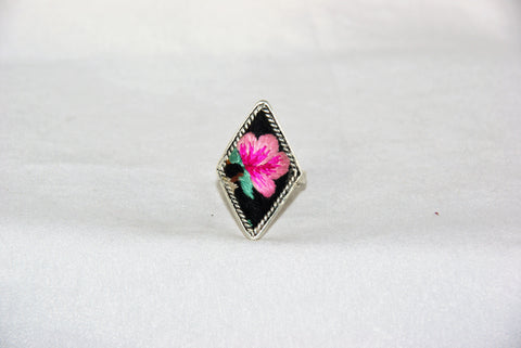 Diamond-Shaped Embroidered Ring