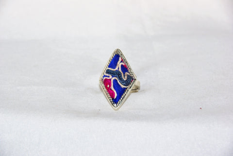 Diamond-Shaped Embroidered Ring