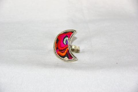 Half-Moon Embroidered Ring