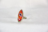 Eye-Shaped Embroidered Ring