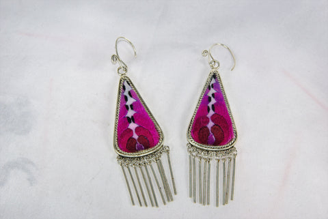 Triangular medium earrings with dangles